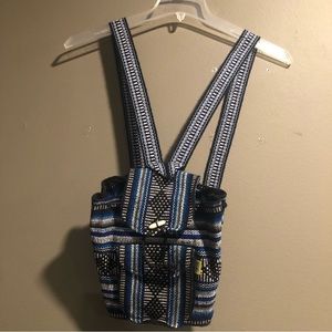 Pinzon Woven Boho Artesonias Mexico Aztec Drawstring Backpack